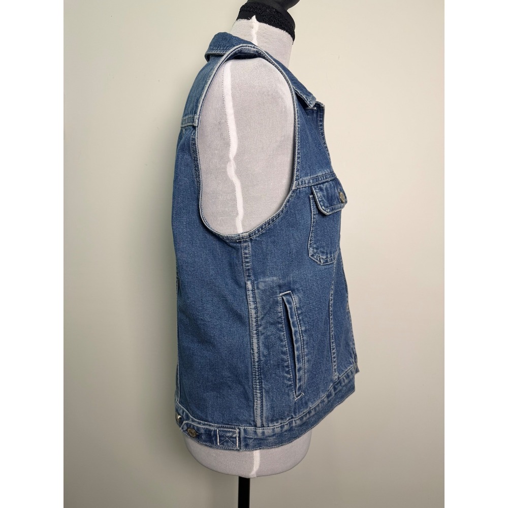 Vintage Eddie Bauer Womens Blue Denim Vest 100%Cotton‎ Hong Kong Size Small - Picture 3 of 10